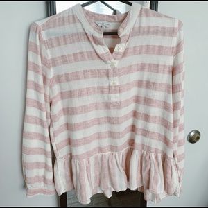 Lucky Brand pink and white stripe top